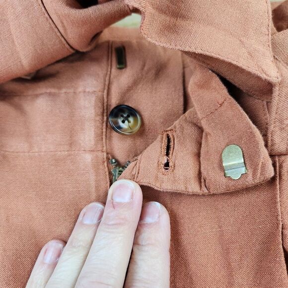 🔸️Madewell Rust Linen Blend Belted Paperbag Pants Size 4 - Picture 9 of 16